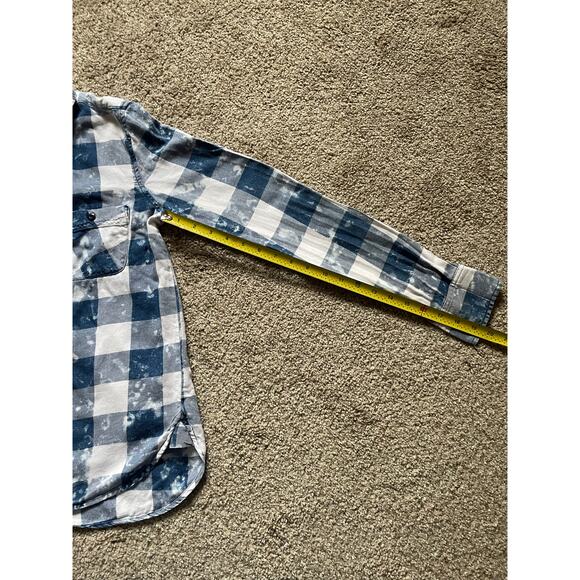 Mudd Flannel Womens/Teens Blue Checkered Retro 90s style Shirt Size Small - Picture 5 of 7